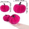 Winlyn 16 Pcs Assorted Small Faux Rustic Harvest Velvet Pumpkins Decorative Rust Orange Gold Olive Gray Fabric Pumpkins Foam Pumpkins Farmhouse Fall Thanksgiving Halloween Table Centerpiece Decor(Pink)