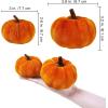 Winlyn 16 Pcs Assorted Small Faux Rustic Harvest Velvet Pumpkins Decorative Rust Orange Gold Olive Gray Fabric Pumpkins Foam Pumpkins Farmhouse Fall Thanksgiving Halloween Table Centerpiece Decor(Orange Brown)