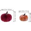 Winlyn 16 Pcs Assorted Small Faux Rustic Harvest Velvet Pumpkins Decorative Rust Orange Gold Olive Gray Fabric Pumpkins Foam Pumpkins Farmhouse Fall Thanksgiving Halloween Table Centerpiece Decor(Burgundy and White)