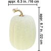 Winlyn 2 Pcs Large Artificial Pumpkins 8.7″ Harvest Cream Faux Pumpkins Decorative Pumpkins Big Foam Pumpkins for Fall Autumn Wedding Baby Shower Thanksgiving Halloween Party Decor Table Centerpiece(Cream)