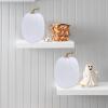Winlyn 2 Pcs Large Artificial Pumpkins 8.7″ Harvest Cream Faux Pumpkins Decorative Pumpkins Big Foam Pumpkins for Fall Autumn Wedding Baby Shower Thanksgiving Halloween Party Decor Table Centerpiece(White)