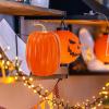 Winlyn 2 Pcs Large Artificial Pumpkins 8.7″ Harvest Cream Faux Pumpkins Decorative Pumpkins Big Foam Pumpkins for Fall Autumn Wedding Baby Shower Thanksgiving Halloween Party Decor Table Centerpiece(Dark Orange)