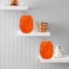 Winlyn 2 Pcs Large Artificial Pumpkins 8.7″ Harvest Cream Faux Pumpkins Decorative Pumpkins Big Foam Pumpkins for Fall Autumn Wedding Baby Shower Thanksgiving Halloween Party Decor Table Centerpiece(Dark Orange)