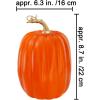 Winlyn 2 Pcs Large Artificial Pumpkins 8.7″ Harvest Cream Faux Pumpkins Decorative Pumpkins Big Foam Pumpkins for Fall Autumn Wedding Baby Shower Thanksgiving Halloween Party Decor Table Centerpiece(Dark Orange)