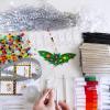 Winlyn 24 Set Halloween Bat Suncatcher Wind Chimes Ornaments Decorations DIY Window Paint Art Craft Kits Bat Sun Catchers for Kids Home Classroom Activities Party Art Projects
