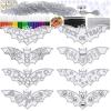 Winlyn 24 Set Halloween Bat Suncatcher Wind Chimes Ornaments Decorations DIY Window Paint Art Craft Kits Bat Sun Catchers for Kids Home Classroom Activities Party Art Projects