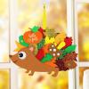 Winlyn 24 Sets Fall Craft Kits Fall Kids Crafts DIY Fall Leafy Hedgehog Ornaments Decorations Art Sets Autumn Leaf Foam Stickers Arts and Crafts Googly Eyes for Kids Thanksgiving Classroom Activities
