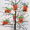 Winlyn 24 Sets Fall Crafts Kits Halloween Crafts Individual Fall Kids Crafts DIY Pumpkin Fall Decorations Craft Sticks Pumpkin Foam Stickers Arts and Crafts for Kids Classroom Activities Party Favors