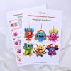 Winlyn 24 Sets Fall Kids Crafts DIY Monster Ornaments Decorations Art Sets Foam Monster Stickers Googly Eyes for Kids Autumn Halloween Classroom Party Activities