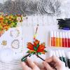 Winlyn 24 Sets Fall Leaf Suncatchers Ornaments DIY Window Paint Art Fall Craft Kits Maple Leaf Sun Catchers Painting Kits for Kids Classroom Activities Art Project Thanksgiving Autumn Party Decoration