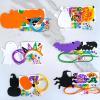 Winlyn 24 Sets Halloween Craft Kits DIY Art Sets Spider Bat Ghost Pumpkin Foam Stickers for Kids Fall Home Classroom Activities Trick-or-Treat Party Favors