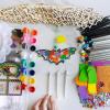 Winlyn 24 Sets Halloween Crafts Fall Crafts Halloween Bat Craft Kits DIY Wooden Bat Wind Chimes Ornaments Craft Kits for Kids Classroom Activities Art Project Halloween Decorations Party Favors