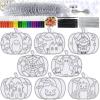 Winlyn 24 Sets Halloween Pumpkin Suncatcher Wind Chime Ornaments Decorations DIY Window Paint Art Suncatcher Craft Kits Pumpkin Sun Catchers for Kids Classroom Halloween Activities Holiday Art Project