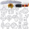 Winlyn 28 Sets Woodland Creatures Suncatchers Ornaments Decorations DIY Window Paint Art Suncatchers Fall Craft Kits Autumn Forest Animals Sun Catchers for Kids Holiday Classroom Activity Art Project