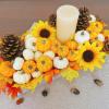 Winlyn 32 Pcs Assorted Artificial Orange and Cream Baby Boo Mini Pumpkins Rustic Harvest Pumpkins Fall Thanksgiving Halloween Wreath Tabletop Decor Bowl Fillers