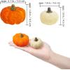 Winlyn 32 Pcs Assorted Artificial Orange and Cream Baby Boo Mini Pumpkins Rustic Harvest Pumpkins Fall Thanksgiving Halloween Wreath Tabletop Decor Bowl Fillers
