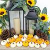 Winlyn 32 Pcs Assorted Artificial Orange and Cream Baby Boo Mini Pumpkins Rustic Harvest Pumpkins Fall Thanksgiving Halloween Wreath Tabletop Decor Bowl Fillers