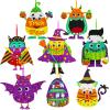 Winlyn 32 Sets Halloween Crafts Kits DIY Halloween Ornaments Decorations Art Sets Pumpkin Monster Jack-o’-Lantern Stickers Arts Crafts Supplies Kit Googly Eyes for Kids Party Home Classroom Activities