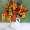 Winlyn 36 Sets Fall Craft Kits Autumn Crafts DIY Leaf Bookmarks Decorations Art Sets Maple Leaf Glitter Foam Stickers Arts and Crafts for Kids Thanksgiving Halloween Classroom Activities