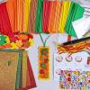 Winlyn 36 Sets Fall Craft Kits Autumn Crafts DIY Leaf Bookmarks Decorations Art Sets Maple Leaf Glitter Foam Stickers Arts and Crafts for Kids Thanksgiving Halloween Classroom Activities