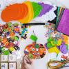 Winlyn 36 Sets Fall Crafts DIY Pumpkin Bat Black Cat Ghost Candy Corn Frankenstein Ornaments Art Sets Halloween Foam Stickers for Kids Classroom Activities Party Treats