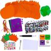 Winlyn 36 Sets Fall Halloween Pumpkin Decorations DIY Pumpkin Craft Kits Foam Pumpkin Shapes with Jack-O’-Lantern Face Glitter Halloween Stickers Maple Leaf for Kids Party Favors Classroom Activities