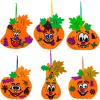 Winlyn 36 Sets Fall Halloween Pumpkin Decorations DIY Pumpkin Craft Kits Foam Pumpkin Shapes with Jack-O’-Lantern Face Glitter Halloween Stickers Maple Leaf for Kids Party Favors Classroom Activities