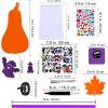 Winlyn 36 Sets Fall Halloween Pumpkin Decorations DIY Pumpkin Craft Kits Foam Pumpkin Shapes with Jack-O’-Lantern Face Glitter Halloween Stickers Maple Leaf for Kids Party Favors Classroom Activities