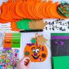 Winlyn 36 Sets Fall Halloween Pumpkin Decorations DIY Pumpkin Craft Kits Foam Pumpkin Shapes with Jack-O’-Lantern Face Glitter Halloween Stickers Maple Leaf for Kids Party Favors Classroom Activities
