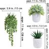 Winlyn 3-Pack Artificial Potted Succulent Plants – Aloe, Hops, String of Pearls – Realistic Faux Plants in Black Cement Pots – Modern/Contemporary Style – Ideal for Home Office Bathroom Indoor Decor(White)