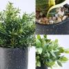 Winlyn 3-Pack Artificial Potted Succulent Plants – Aloe, Hops, String of Pearls – Realistic Faux Plants in Black Cement Pots – Modern/Contemporary Style – Ideal for Home Office Bathroom Indoor Decor(Black)