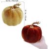 Winlyn 4 Pcs Assorted Faux Velvet Pumpkins Decorative Fabric Pumpkins Foam Pumpkins in White Black Gray Taupe 5″ for Thanksgiving Halloween Fall Wedding Centerpiece Table Mantel Farmhouse Decorations(Rustic Fall Color)