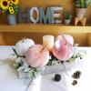 Winlyn 4 Pcs Assorted Faux Velvet Pumpkins Decorative Fabric Pumpkins Foam Pumpkins in White Black Gray Taupe 5″ for Thanksgiving Halloween Fall Wedding Centerpiece Table Mantel Farmhouse Decorations(Blush Pink and White)