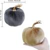 Winlyn 4 Pcs Assorted Faux Velvet Pumpkins Decorative Fabric Pumpkins Foam Pumpkins in White Black Gray Taupe 5″ for Thanksgiving Halloween Fall Wedding Centerpiece Table Mantel Farmhouse Decorations(Gray Black White)