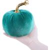 Winlyn 4 Pcs Assorted Faux Velvet Pumpkins Decorative Fabric Pumpkins Foam Pumpkins in White Black Gray Taupe 5″ for Thanksgiving Halloween Fall Wedding Centerpiece Table Mantel Farmhouse Decorations(Green)