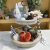 Winlyn 4 Pcs Assorted Faux Velvet Pumpkins Decorative Fabric Pumpkins Foam Pumpkins in White Black Gray Taupe 5″ for Thanksgiving Halloween Fall Wedding Centerpiece Table Mantel Farmhouse Decorations(Rustic Fall Color)
