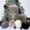 Winlyn 4 Pcs Assorted Faux Velvet Pumpkins Decorative Fabric Pumpkins Foam Pumpkins in White Black Gray Taupe 5″ for Thanksgiving Halloween Fall Wedding Centerpiece Table Mantel Farmhouse Decorations(Gray Black White)