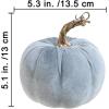 Winlyn 4 Pcs Assorted Faux Velvet Pumpkins Decorative Fabric Pumpkins Foam Pumpkins in White Black Gray Taupe 5″ for Thanksgiving Halloween Fall Wedding Centerpiece Table Mantel Farmhouse Decorations(Burgundy and White)