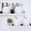 Winlyn 4 Pcs Harvest White Artificial Pumpkin 6.7″ Decorative Pumpkins Faux Foam Pumpkins Fall Pumpkins Decor Fall Autumn Thanksgiving Halloween Wedding Holiday Mantel Tabletop Centerpiece DIY Crafts(White)