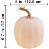 Winlyn 4 Pcs Harvest White Artificial Pumpkin 6.7″ Decorative Pumpkins Faux Foam Pumpkins Fall Pumpkins Decor Fall Autumn Thanksgiving Halloween Wedding Holiday Mantel Tabletop Centerpiece DIY Crafts(Light Pink)