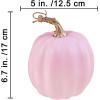 Winlyn 4 Pcs Harvest White Artificial Pumpkin 6.7″ Decorative Pumpkins Faux Foam Pumpkins Fall Pumpkins Decor Fall Autumn Thanksgiving Halloween Wedding Holiday Mantel Tabletop Centerpiece DIY Crafts(Pink)