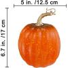 Winlyn 4 Pcs Harvest White Artificial Pumpkin 6.7″ Decorative Pumpkins Faux Foam Pumpkins Fall Pumpkins Decor Fall Autumn Thanksgiving Halloween Wedding Holiday Mantel Tabletop Centerpiece DIY Crafts(Orange and Black)