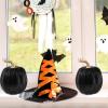Winlyn 4 Pcs Harvest White Artificial Pumpkin 6.7″ Decorative Pumpkins Faux Foam Pumpkins Fall Pumpkins Decor Fall Autumn Thanksgiving Halloween Wedding Holiday Mantel Tabletop Centerpiece DIY Crafts(Solid Black)