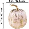 Winlyn 4 Pcs Harvest White Artificial Pumpkin 6.7″ Decorative Pumpkins Faux Foam Pumpkins Fall Pumpkins Decor Fall Autumn Thanksgiving Halloween Wedding Holiday Mantel Tabletop Centerpiece DIY Crafts(Gold Brush Pink)