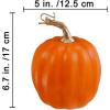 Winlyn 4 Pcs Harvest White Artificial Pumpkin 6.7″ Decorative Pumpkins Faux Foam Pumpkins Fall Pumpkins Decor Fall Autumn Thanksgiving Halloween Wedding Holiday Mantel Tabletop Centerpiece DIY Crafts(Dark Orange)