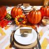 Winlyn 4 Pcs Harvest White Artificial Pumpkin 6.7″ Decorative Pumpkins Faux Foam Pumpkins Fall Pumpkins Decor Fall Autumn Thanksgiving Halloween Wedding Holiday Mantel Tabletop Centerpiece DIY Crafts(Orange and Black)