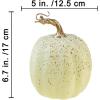 Winlyn 4 Pcs Harvest White Artificial Pumpkin 6.7″ Decorative Pumpkins Faux Foam Pumpkins Fall Pumpkins Decor Fall Autumn Thanksgiving Halloween Wedding Holiday Mantel Tabletop Centerpiece DIY Crafts(Cream)