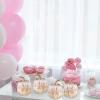 Winlyn 4 Pcs Harvest White Artificial Pumpkin 6.7″ Decorative Pumpkins Faux Foam Pumpkins Fall Pumpkins Decor Fall Autumn Thanksgiving Halloween Wedding Holiday Mantel Tabletop Centerpiece DIY Crafts(Gold Brush Pink)