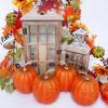 Winlyn 4 Pcs Harvest White Artificial Pumpkin 6.7″ Decorative Pumpkins Faux Foam Pumpkins Fall Pumpkins Decor Fall Autumn Thanksgiving Halloween Wedding Holiday Mantel Tabletop Centerpiece DIY Crafts(Orange and Black)