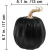 Winlyn 4 Pcs Harvest White Artificial Pumpkin 6.7″ Decorative Pumpkins Faux Foam Pumpkins Fall Pumpkins Decor Fall Autumn Thanksgiving Halloween Wedding Holiday Mantel Tabletop Centerpiece DIY Crafts(Solid Black)